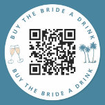 Adesivo Comprar o código QR da Festa de solteira de uma be<br><div class="desc">Não esqueça estes adesivos de código QR "Comprar a Noiva a Beber" para a sua Festa de solteira! Combina com nosso último brinde no tema da Festa de solteira costeira. Edite facilmente o código QR com o seu próprio.</div>