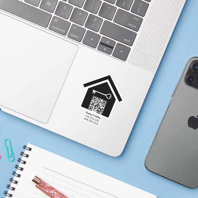 Adesivo Comprar ou vender decal de imóveis, decal de códig (Notebook com iPhone)