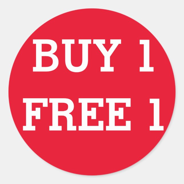 Adesivo Comprar redondo 1 Rótulo de venda compre 1 (Frente)