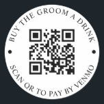 Adesivo Comprar uma bebida para o noivo botão de código QR<br><div class="desc">Deixe todos saberem que eles podem comprar uma bebida para a noiva com este código QR!</div>