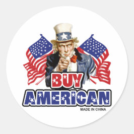 Adesivo Compre Americano ( Feito na China ) - Piada Engraç