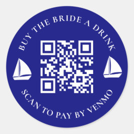 Adesivo Compre uma bebida para a noiva Código QR da festa
