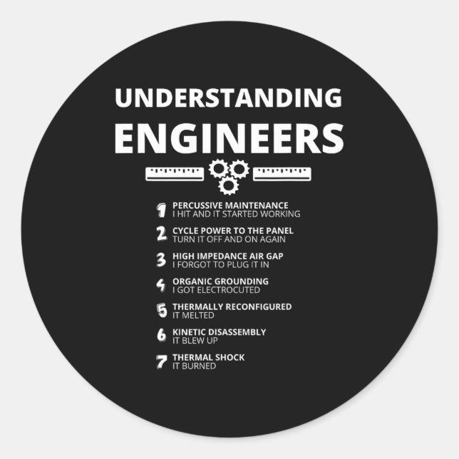 Adesivo Compreendendo Engenheiros - Engenheiro Sarcástico  (Frente)