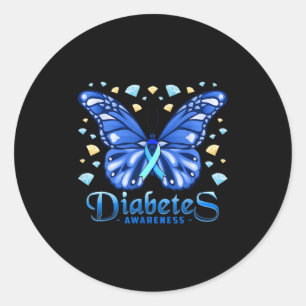 Adesivo Compreensão da diabetes Borboleta Azul Fita Suport