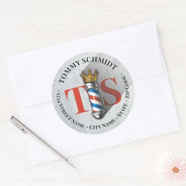 Adesivo Compro Barber Hair Endereço de Salão de Borracha C (Envelope)