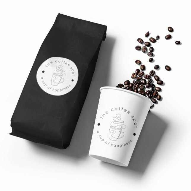 Adesivo Compro de Café Personalizado Adicione Seu Logotipo (Criador carregado)