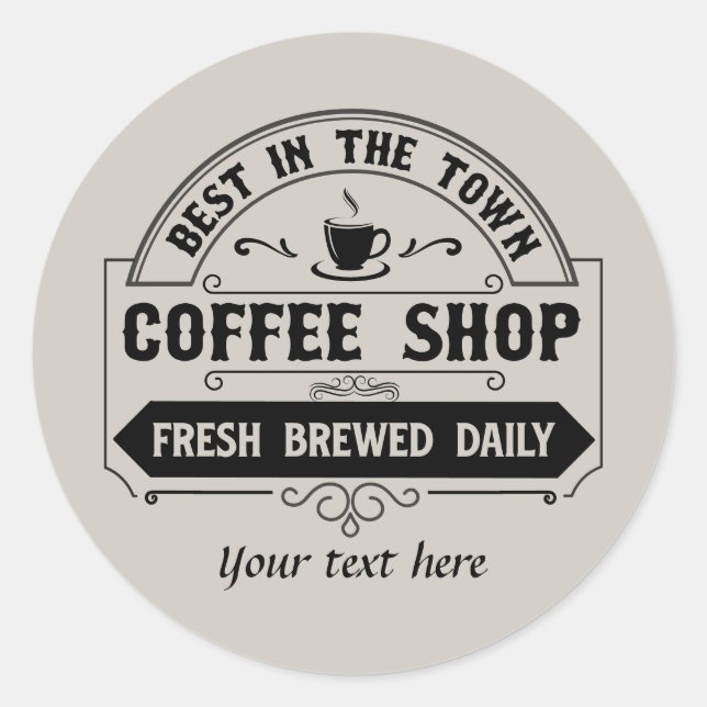 Adesivo Compro de melhor café divertido personalizável (Frente)