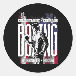 Adesivo Compromisso com o Boxe Coragem Força Foco