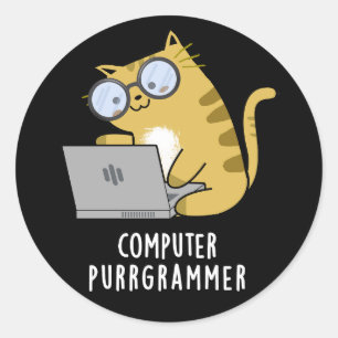 Adesivo Computador Purr-grammer Gato Engraçado Gato Pun Es