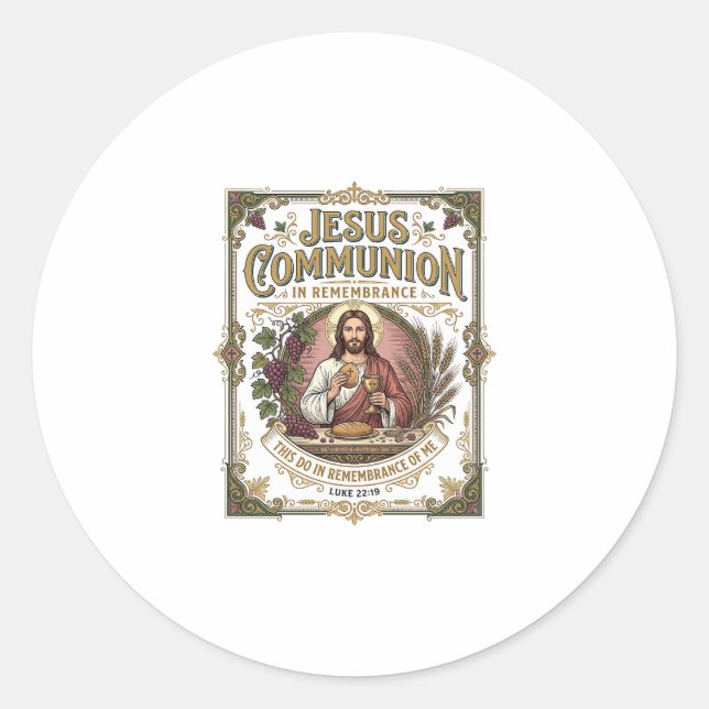 Adesivo Comunhão de Jesus Comunhão de Jesus Fé Cristã Vi (Frente)