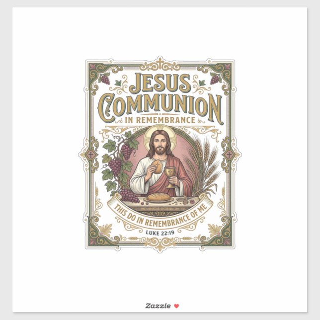 Adesivo Comunhão de Jesus Comunhão de Jesus Fé Cristã Vi (Folha)