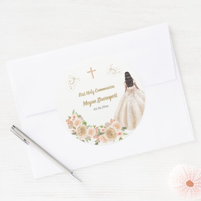 Adesivo Comunhão de Menina Católica (Envelope)