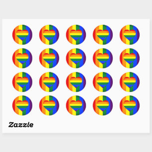 Adesivo Comunidade Rainbow Heart & Pride Rainbow Flag /LGB
