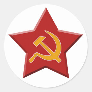 Adesivo Comunista vermelho da foice soviética do martelo
