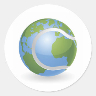 Adesivo Conceito da bola de tênis do globo do mundo