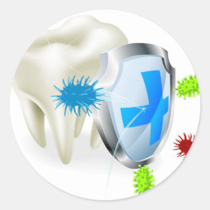 Adesivo Conceito de dente e escudo