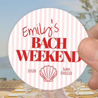 Adesivo Concha de Fim de Semana de Bach Listrado Vermelho