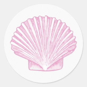 Adesivo Concha de vieira rosa costeira