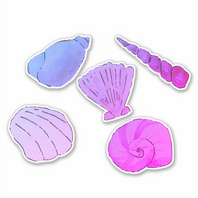 Adesivo Conchas do Mar Roxo Artístico (Frente)