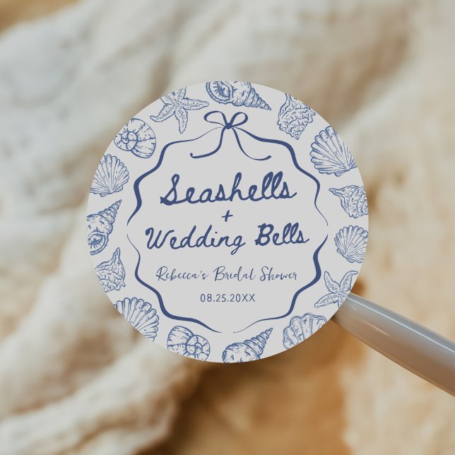 Adesivo Conchas e Sininhos de Casamento Chuva de Bênçãos C (Criador carregado)