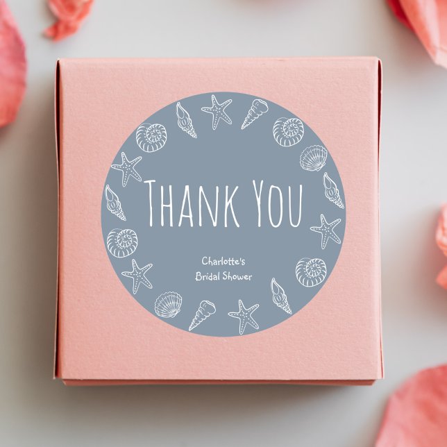 Adesivo Conchas Marinhas e Estrela do Mar Chá de Noiva Obr (Criador carregado)