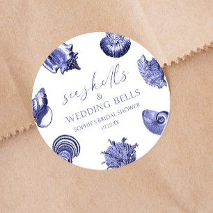 Adesivo Conchas & Sininhos de Casamento Elegante Chá de No