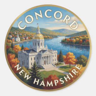 Adesivo Concord New Hampshire Golden Dome Viagem Arte