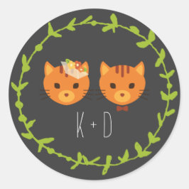 Adesivo Concurso de Casamento de Gatos Florestais Rustic B