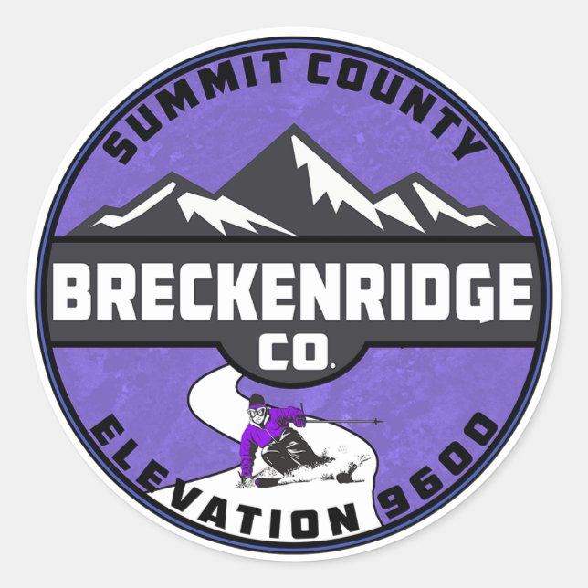 Adesivo Condado de Breckenridge Colorado Ski SkiSummit (Frente)