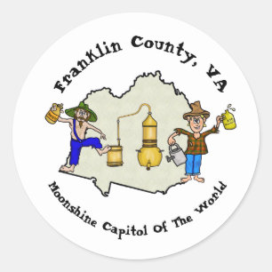 Adesivo Condado de Franklin, VA Moonshine Stickers