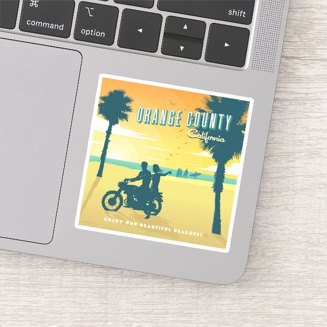 Adesivo Condado de Orange, Praias da Califórnia (Detalhe)