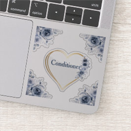 Adesivo Condicionador Floral Azul de 3" x3"