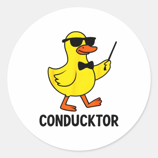 Adesivo Conducktor Funny Duck Music Pun Orchestra Design  (Frente)