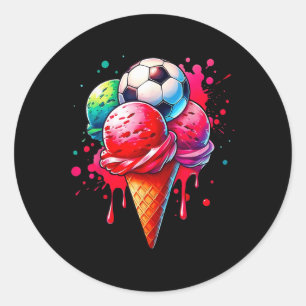 Adesivo Cone de Aquarela do Sorvete de Disco com Sprinkl