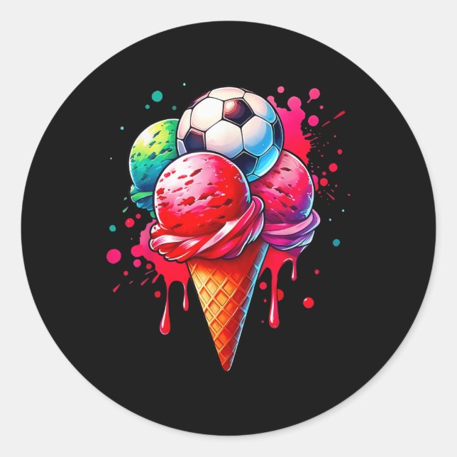 Adesivo Cone de Aquarela do Sorvete de Disco com Sprinkl (Frente)
