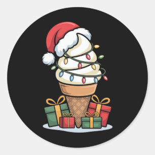 Adesivo Cone de Sorvete das Luzes de Natal com Des de Papa