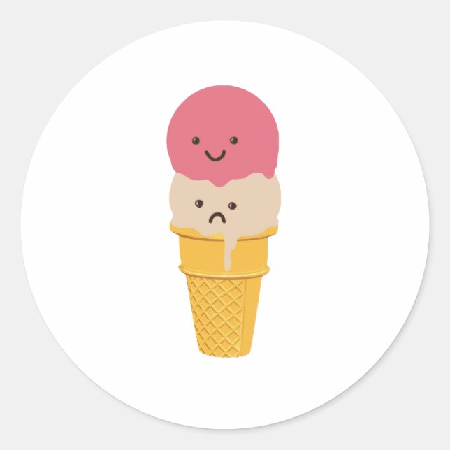 Adesivo Cone de Sorvete Feliz e Triste (Frente)