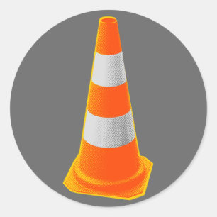 Adesivo Cone de Tráfego com Listras Cinzas