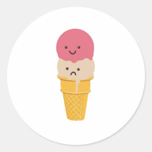 Adesivo Cone feliz e triste do sorvete