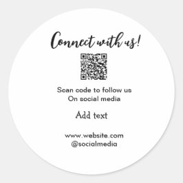 Adesivo Conectar-se a nós digitalizar código QR adicionar 