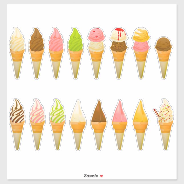 Adesivo Cones de sorvete (Folha)