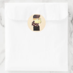 Adesivo Confecção de Pilha de Fudge Doces de Confeitaria