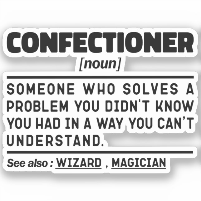 Adesivo Confeccionador Noun Baking Lover Bakery Sarcastic (Frente)