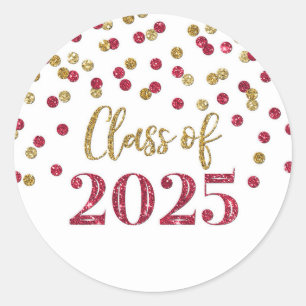 Adesivo Confeite Graduação Ouro Borgonha 2025