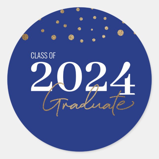 Adesivo Confeites Modernos Graduado da Turma de 2024 Class (Frente)