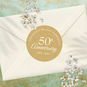 Adesivo Confete de pó de ouro do 50º aniversário