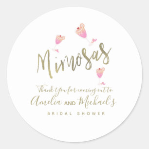 Adesivo Confetes de Agradecimento para Chá de Noiva Mimosa