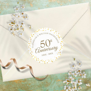 Adesivo Confetes Elegantes Corações Dourados de Aniversári