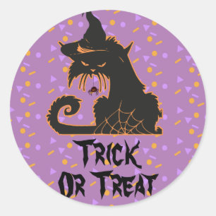 Adesivo Confetes para Festa de Gato Preto do Halloween
