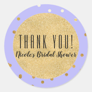 Adesivo Confetes Roxo e Dourado Pontos Favor Moderno de Fe